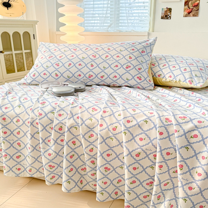 91家纺网 家纺一手货源 找家纺 眠博士2025新款全棉老粗布枕套 老粗布枕套-红玫瑰