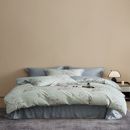 顾家家居 2025新款莱塞尔数码印花四件套 微澜