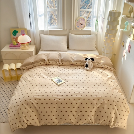 清雅福 2025全棉13372小清新四件套和单被套早春系列第二批--单被套 心甜