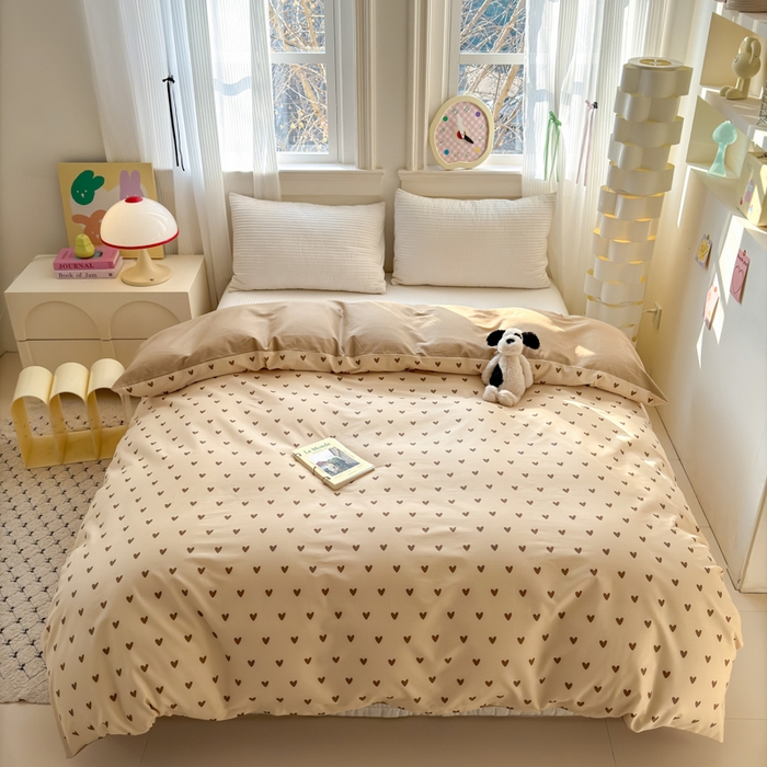 91家纺网 家纺一手货源 找家纺 清雅福 2025全棉13372小清新四件套和单被套早春系列第二批--单被套 心甜