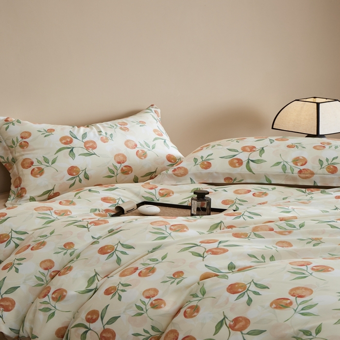 91家纺网 家纺一手货源 找家纺 顾家家居 2025新款莱塞尔数码印花四件套 茉妍