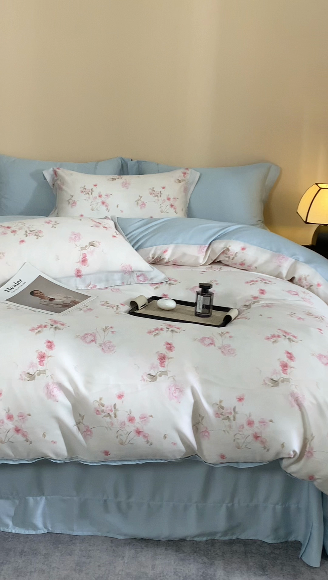 91家纺网 家纺一手货源 找家纺 顾家家居 2026新款莱塞尔数码印花四件套 捻绣