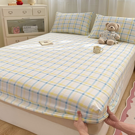 91家纺网 家纺一手货源 找家纺 （总）芷凡家纺 2025新款水洗云朵棉印花床笠