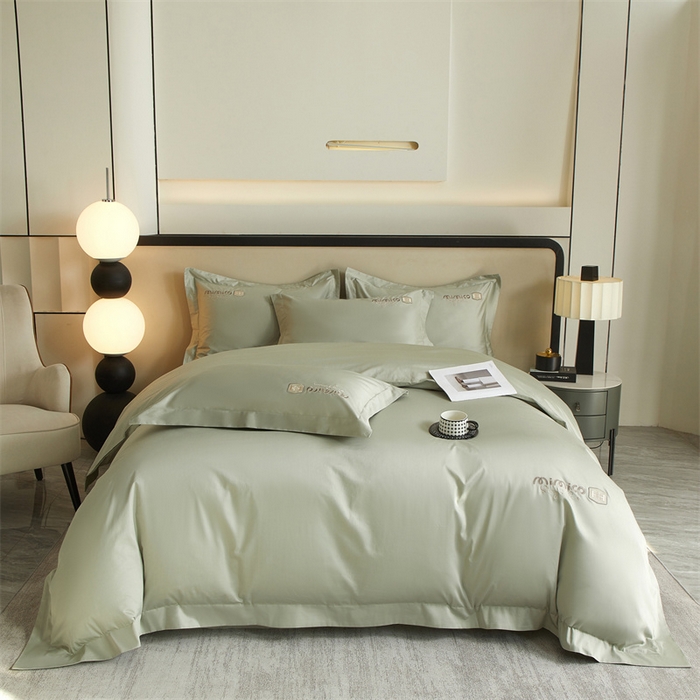 91家纺网 家纺一手货源 找家纺 （总）品乐家纺 2025新款100支双股长绒棉刺绣款四件套-静雅系列