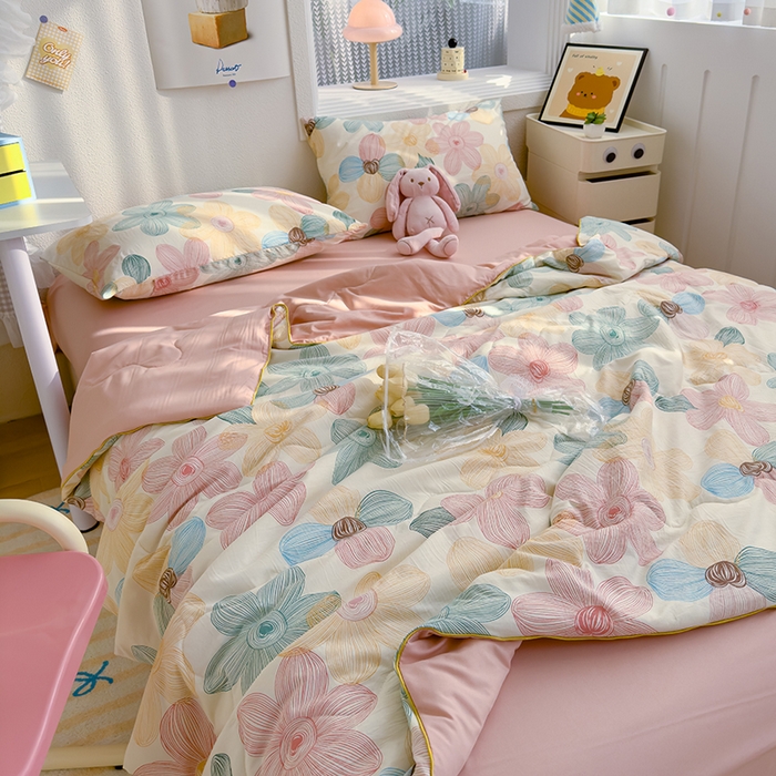 91家纺网 家纺一手货源 找家纺 老帅2025A类水洗双层纱夏被夏凉被空调被被芯直播爆款（有买家秀）花期