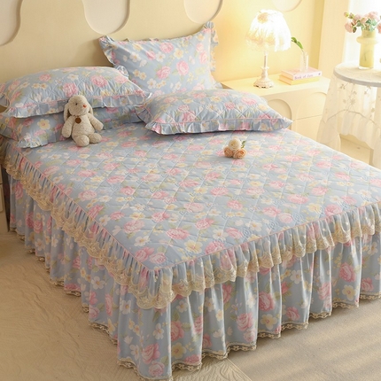 91家纺网 家纺一手货源 找家纺 （总）美达家纺 2025新款全棉印花夹棉床裙