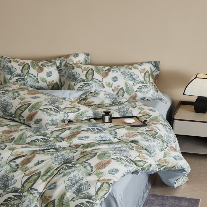 91家纺网 家纺一手货源 找家纺 顾家家居 2025新款莱塞尔数码印花四件套 曼茂