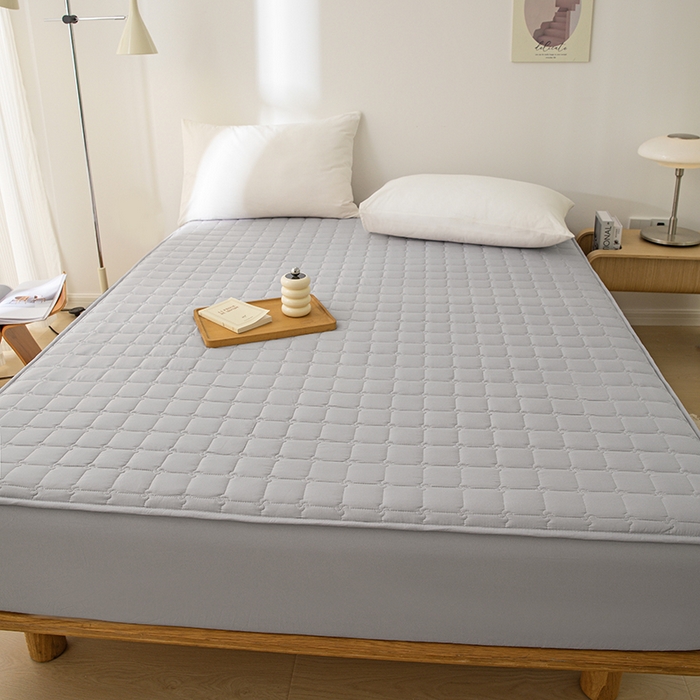 91家纺网 家纺一手货源 找家纺 帕芬鸟2024款A类原棉大豆纤维夹棉床笠 优雅灰