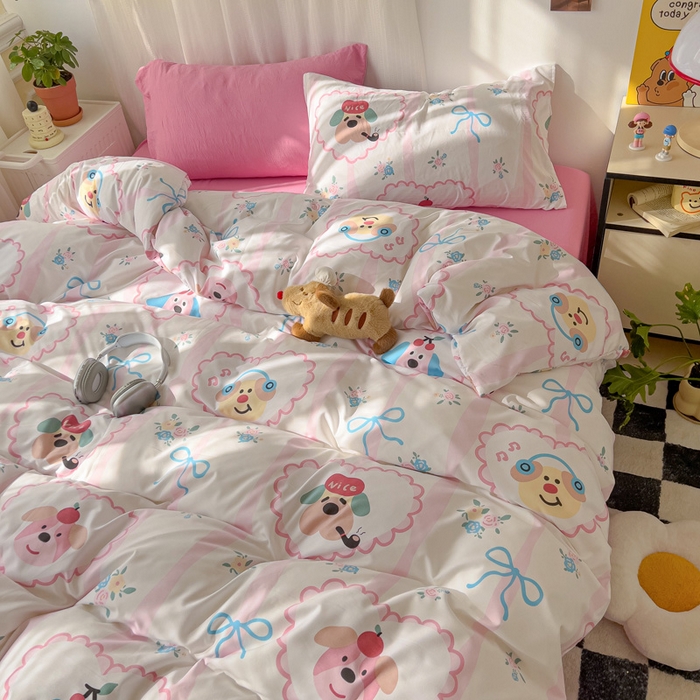 91家纺网 家纺一手货源 找家纺 仟人梦 2025新款水洗棉印花四件套 绮丽花城