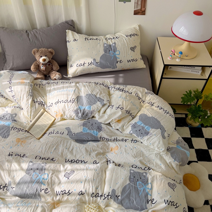 91家纺网 家纺一手货源 找家纺 仟人梦 2025新款水洗棉印花四件套 追喵日记