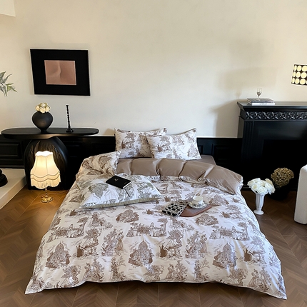 赫帛 2025新款赫本猫联名系列四件套-南法庄园 南法庄园-复古咖