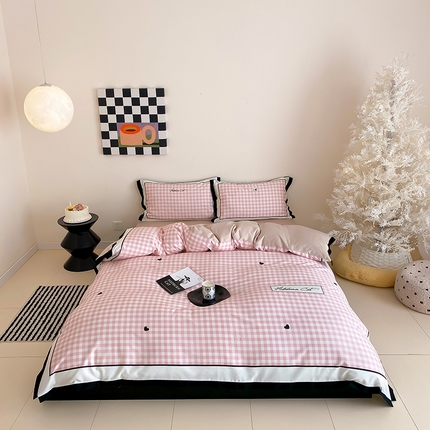 赫帛 2025新款赫本猫联名系列四件套-甜心格 甜心格-粉色