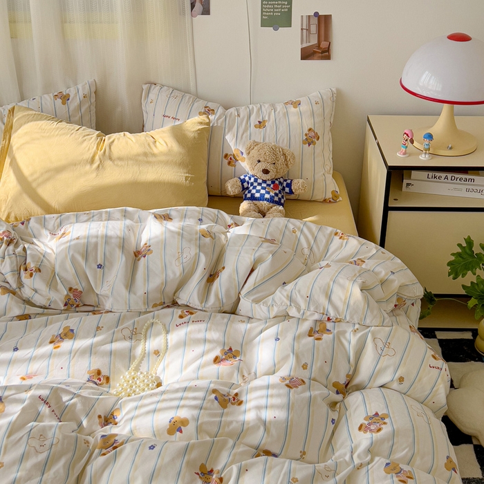 91家纺网 家纺一手货源 找家纺 （总）仟人梦 2025新款水洗棉印花四件套