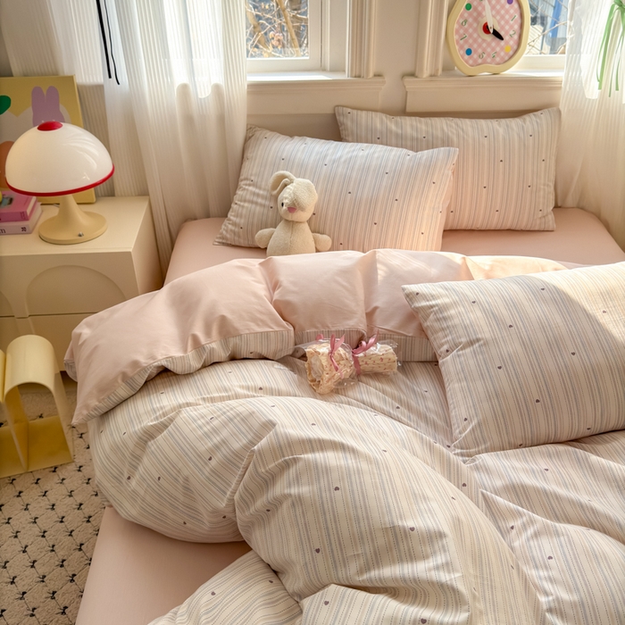 91家纺网 家纺一手货源 找家纺 清雅福 2025全棉13372小清新四件套和单被套早春系列第二批--单枕套 渡心