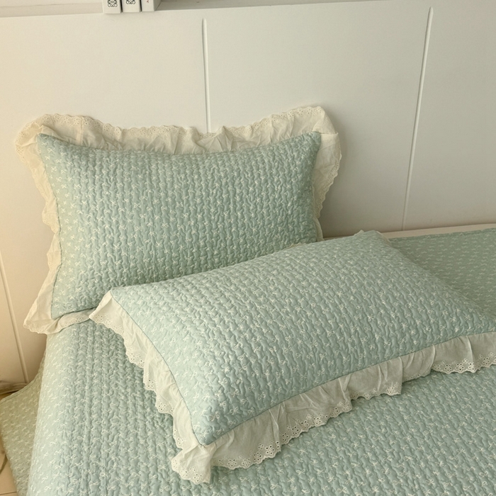 91家纺网 家纺一手货源 找家纺 添越 2024新款纯棉砂洗床盖恋曲兰