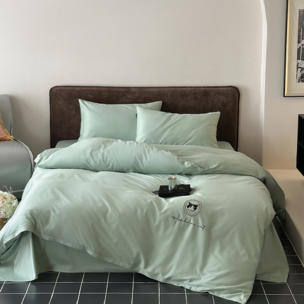 91家纺网 家纺一手货源 找家纺 赫帛 2025新款赫本猫联名系列四件套-蒂普缇克 蒂普缇克-浅草绿