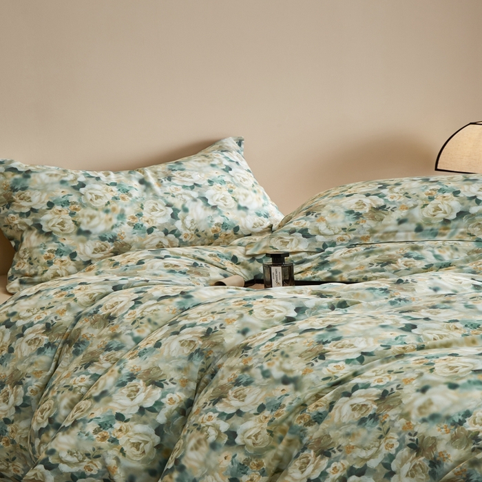 91家纺网 家纺一手货源 找家纺 顾家家居 2025新款莱塞尔数码印花四件套 青梧