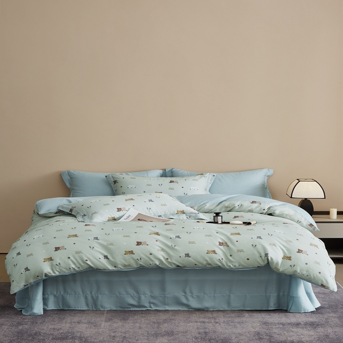 91家纺网 家纺一手货源 找家纺 顾家家居 2025新款莱塞尔数码印花四件套 瑞琦