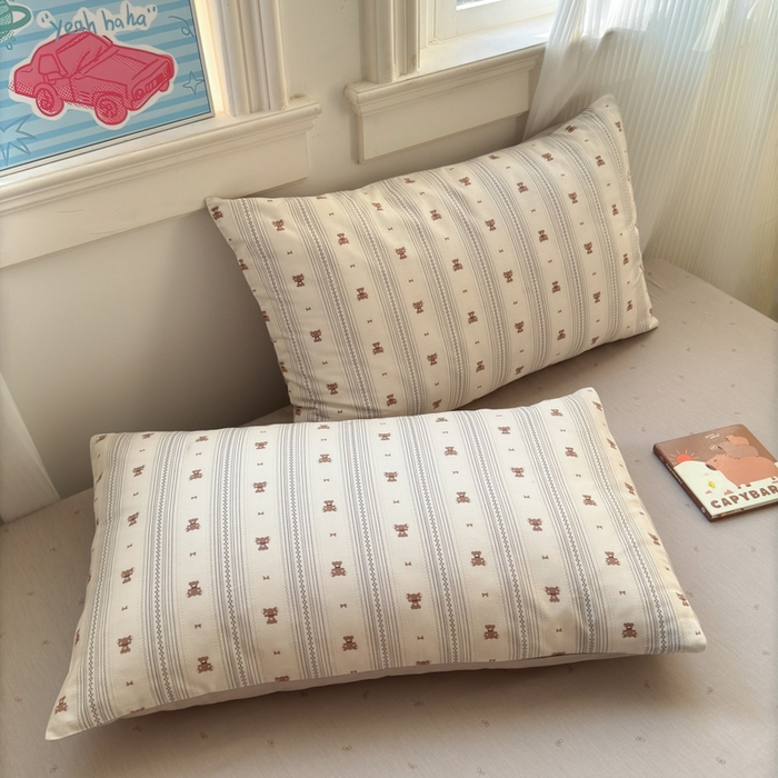 91家纺网 家纺一手货源 找家纺 清雅福 2025全棉13372小清新四件套和单被套早春系列第二批--单被套 北欧熊