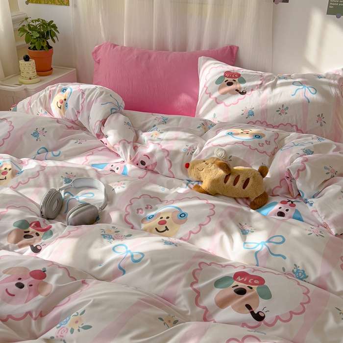 91家纺网 家纺一手货源 找家纺 仟人梦 2025新款水洗棉印花四件套 绮丽花城