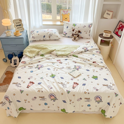 木堇家居 2025新款迪士尼凉感豆豆针织棉大豆夏被 太空巴斯光年