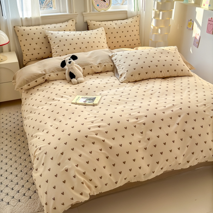 91家纺网 家纺一手货源 找家纺 清雅福 2025全棉13372小清新四件套和单被套早春系列第二批--单枕套 心甜