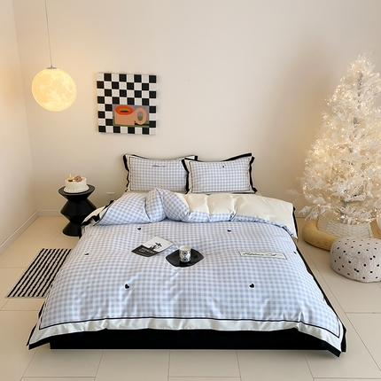 91家纺网 家纺一手货源 找家纺 （总）赫帛 2025新款赫本猫联名系列四件套-甜心格