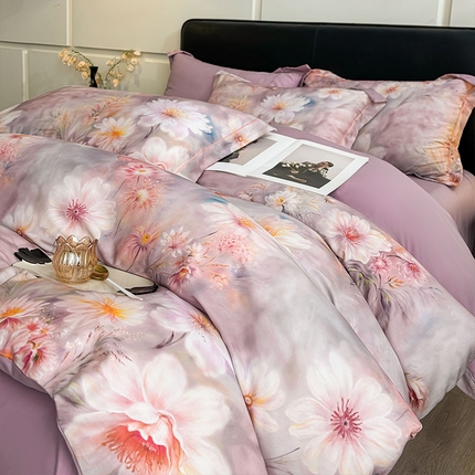 91家纺网 家纺一手货源 找家纺 （总）帛美家纺 2025新款40S莱赛尔天丝棉数码印花四件套（提供买家秀）