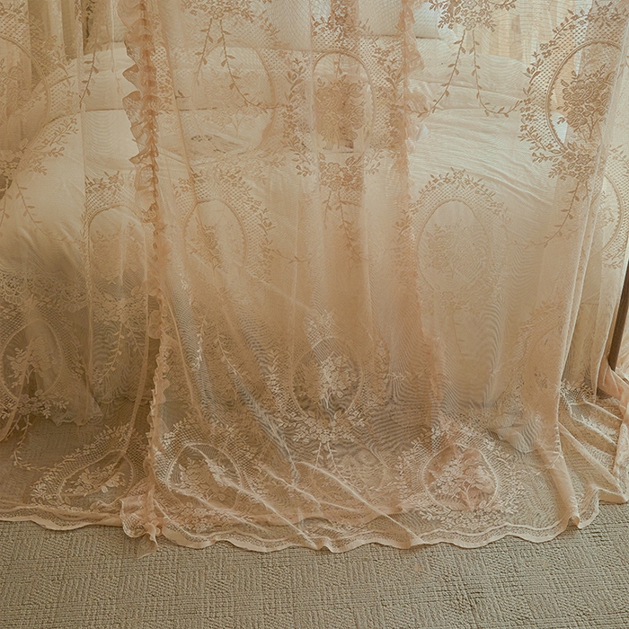 91家纺网 家纺一手货源 找家纺 都市缘蚊帐 2025新款A902穿杆落地宫廷蚊帐烤漆支架款 902薇尔庄园-奶油玉