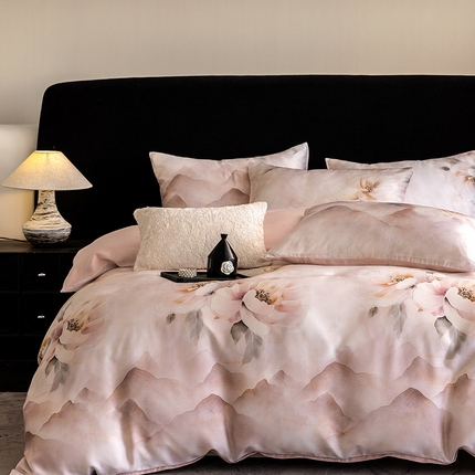 91家纺网 家纺一手货源 找家纺 （总）立奥被业 2025年新款100%兰精天丝四件套天丝数码印花四件套