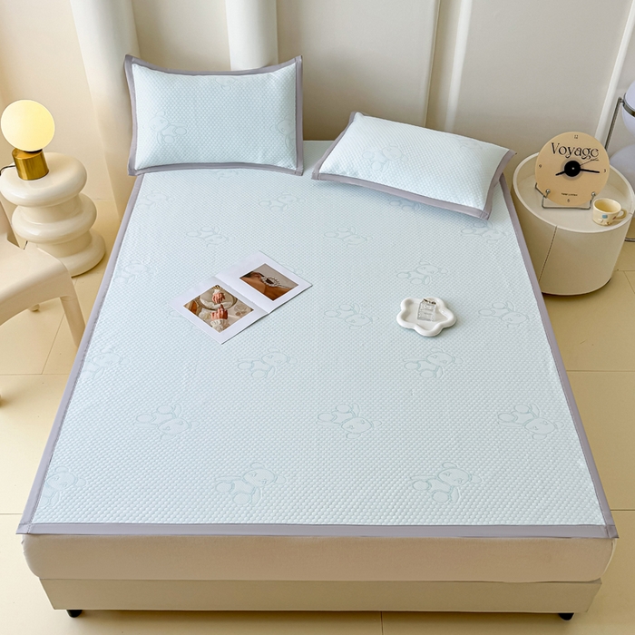 91家纺网 家纺一手货源 找家纺 小萌虎 2025新款冰豆豆凉席 凉席款 深蓝