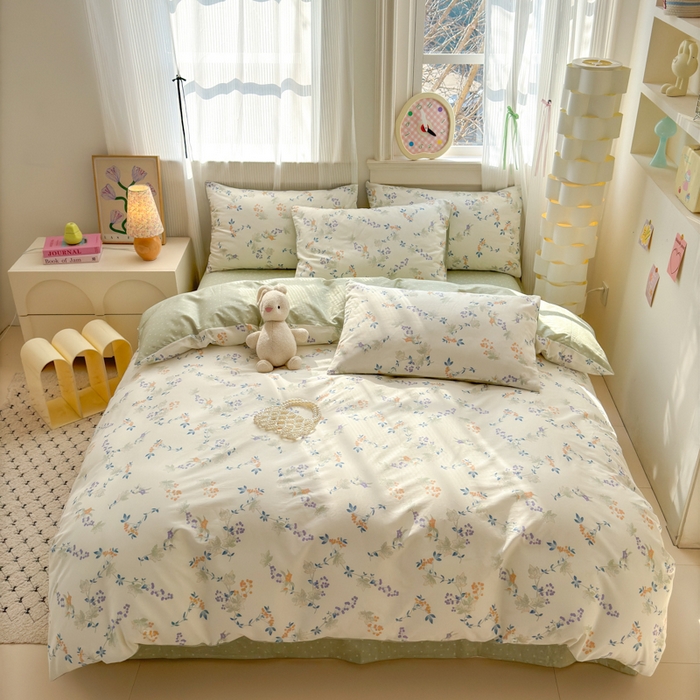 91家纺网 家纺一手货源 找家纺 清雅福 2025全棉13372小清新四件套和单被套早春系列第二批--单枕套 硕果累累