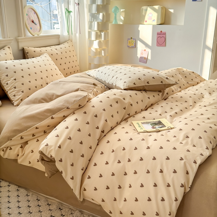 91家纺网 家纺一手货源 找家纺 清雅福 2025全棉13372小清新四件套和单被套早春系列第二批--单枕套 心甜