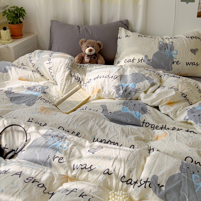 91家纺网 家纺一手货源 找家纺 仟人梦 2025新款水洗棉印花四件套 追喵日记