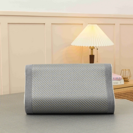 91家纺网 家纺一手货源 找家纺 小猫派 2025新款夏季冰藤乳胶枕套乳胶枕头套儿童记忆枕芯套 单枕套–冰藤斜纹纯色