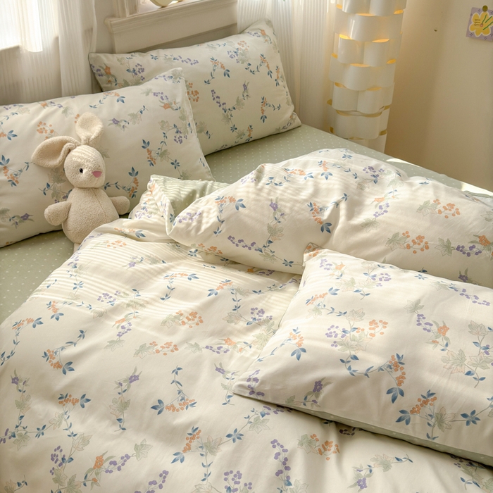 91家纺网 家纺一手货源 找家纺 清雅福 2025全棉13372小清新四件套和单被套早春系列第二批--单被套 硕果累累