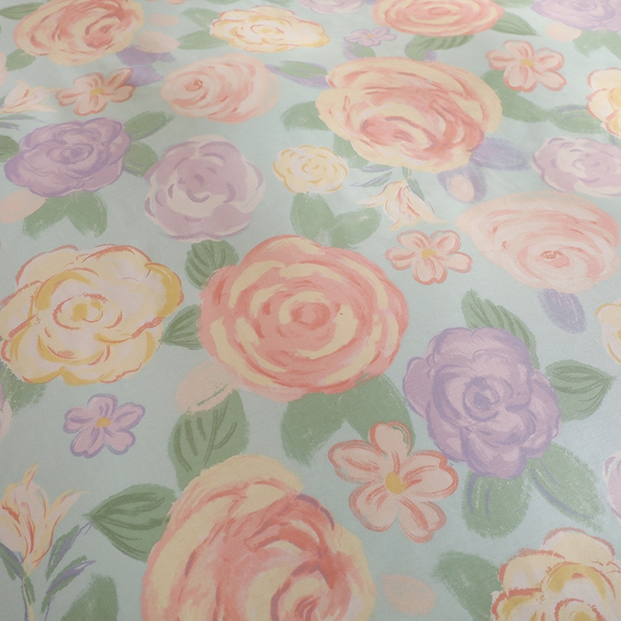 91家纺网 家纺一手货源 找家纺 美达家纺 2025新款全棉印花床裙四件套 花幽兰-绿