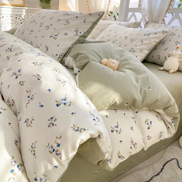 91家纺网 家纺一手货源 找家纺 帅露家纺 2025开春新品全棉喷气13070小清新印花纯棉全棉四件套 扶摇