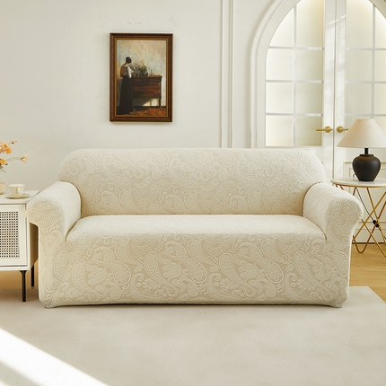 逐日沙发套 2025新款提花绒沙发套-古罗 米白