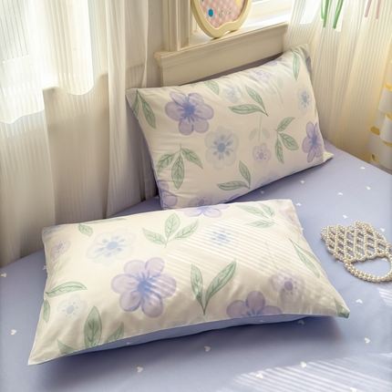 清雅福 2025全棉13372小清新四件套和单被套早春系列第二批--单枕套 玺园