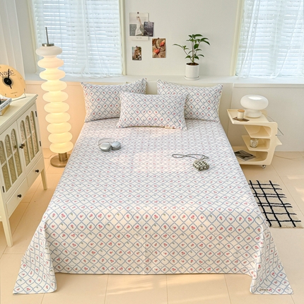 眠博士2025新款全棉老粗布床单 老粗布床单-红玫瑰