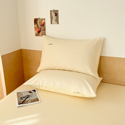 眠博士2025新款全棉老粗布枕套 老粗布枕套-月光米白