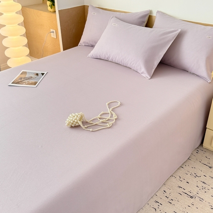 91家纺网 家纺一手货源 找家纺 眠博士2025新款全棉老粗布床单 老粗布床单-月光紫