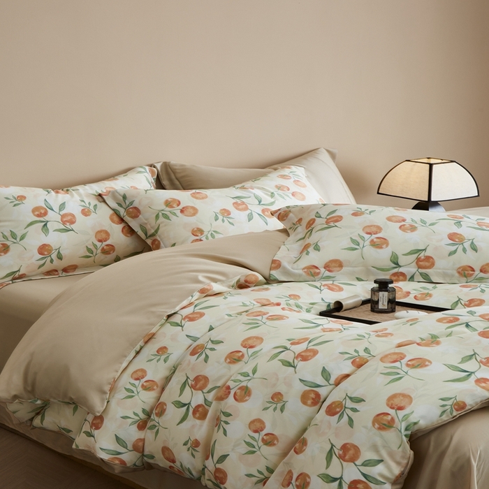 91家纺网 家纺一手货源 找家纺 顾家家居 2025新款莱塞尔数码印花四件套 茉妍