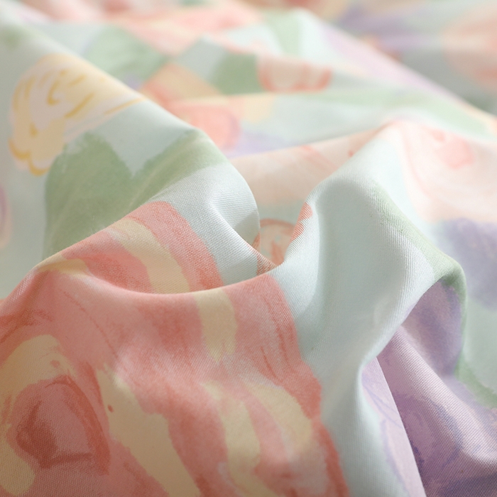 91家纺网 家纺一手货源 找家纺 美达家纺 2025新款全棉印花床裙四件套 花幽兰-绿