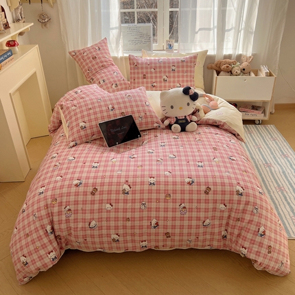 91家纺网 家纺一手货源 找家纺 （总）六巷胡同 2025新款INS童趣可爱风卡通全棉四件套-第四系