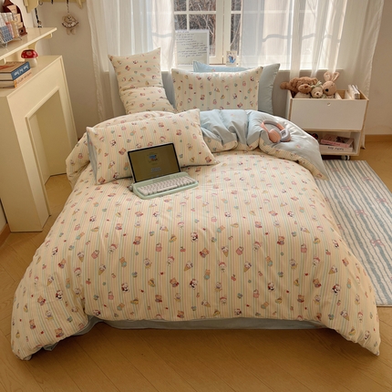 91家纺网 家纺一手货源 找家纺 （总）六巷胡同 2025新款INS童趣可爱风卡通全棉四件套-第四系