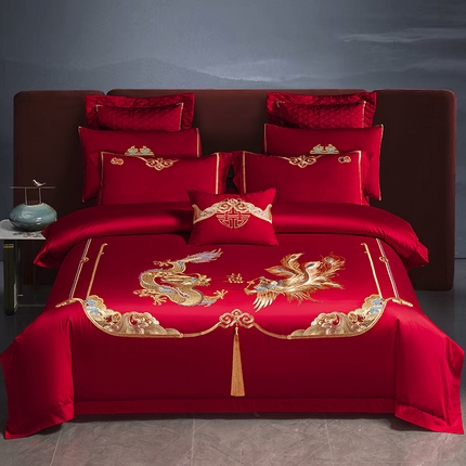 91家纺网 家纺一手货源 找家纺 （总）美娘阁 2025新款A版长绒棉贡段B版长绒棉贡段刺绣婚庆多件套