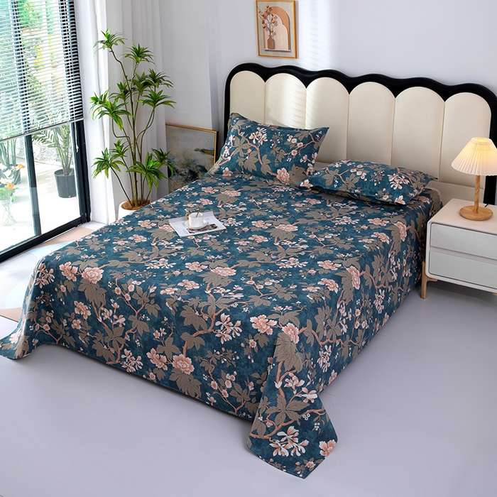 91家纺网 家纺一手货源 找家纺 帛洵2025新款原棉老粗布床单 静夜花开