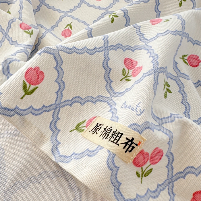 91家纺网 家纺一手货源 找家纺 眠博士2025新款全棉老粗布枕套 老粗布枕套-红玫瑰